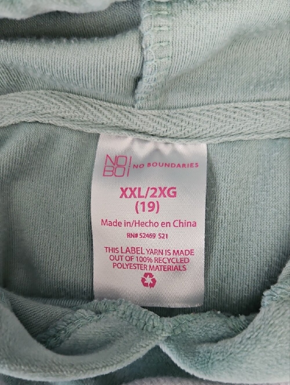 No Boundaries Women's XXL Mint Velour Cropped Hoodie Plush Pullover Sweatshirt - Picture 10 of 10
